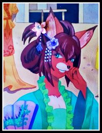 Chinese Fox Girl by SherryHillArt