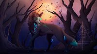 Commission-Fullbody wolf in the forest by 辐射渡鸦