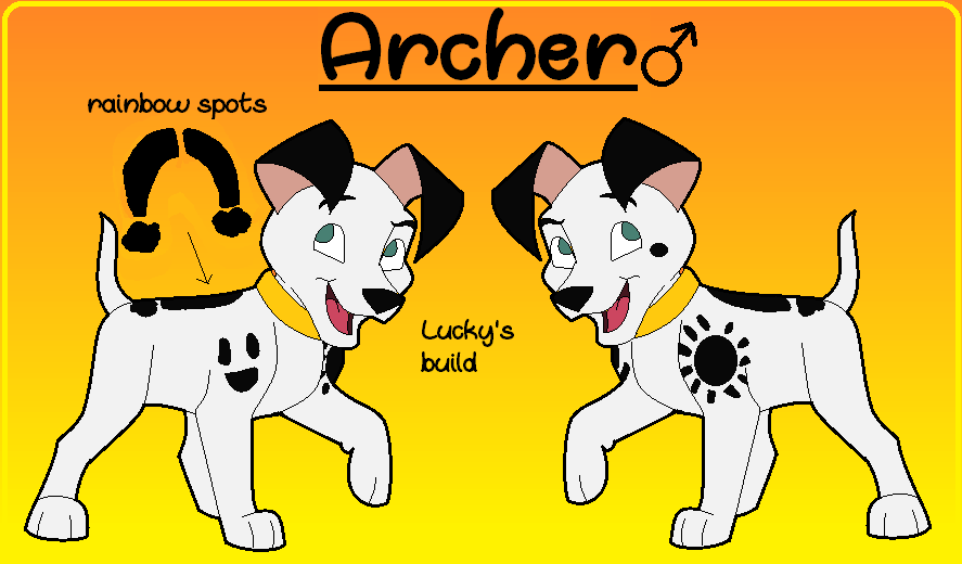 Archer Reference Sheet by Mizan, 101_dalmatians, canine, character, dog, puppy, reference_sheet