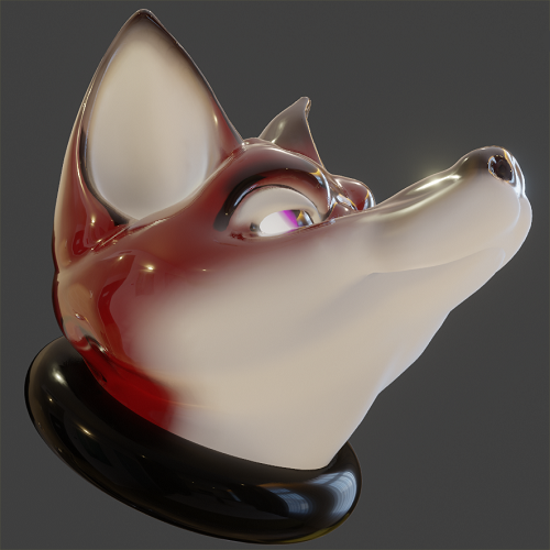 Jello fox head bust by Jellofox, 3d, blender, fox