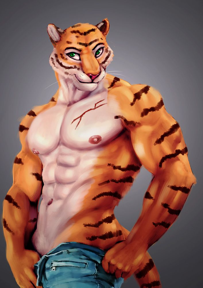 虎 by 时间猫, 虎, 肌肉