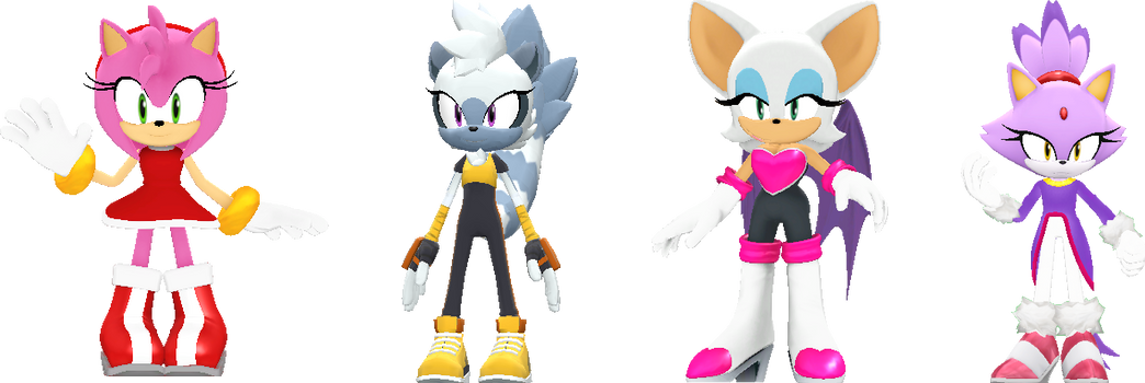 amy_tangle_rouge_and_blaze_as_3d_sprites by shwapneel1999