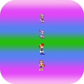 Fourth iOS 15 and iPad OS 15 icon featuring Rouge, Blaze, Sally and Marine by shwapneel1999