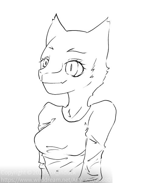 line drawing practice by Box_induck, Furry 