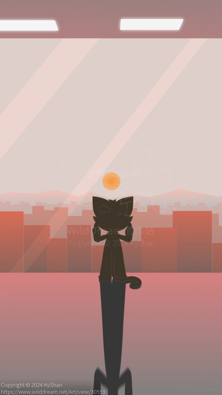 夕陽將落 by KyShan, Furry, cats
