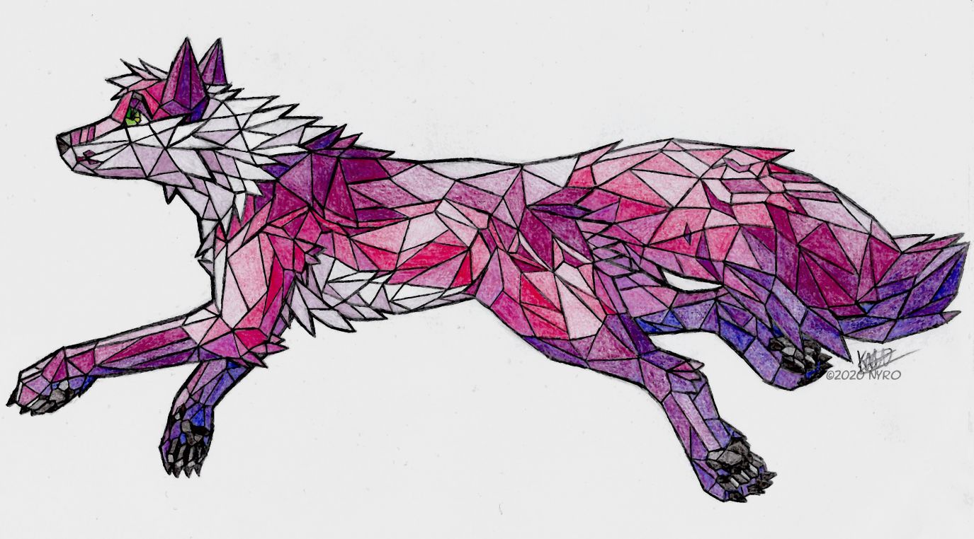 Miko Geometric by kstreetalley, animal, character, drawing, fox, traditional, vulpine