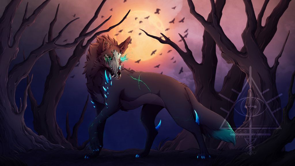 Commission-Fullbody wolf in the forest by 辐射渡鸦, 狼