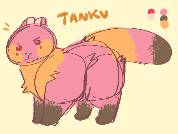 tanku ref by brutalbunny, tanuki, raccoon dog, original character, feral, oc, ref