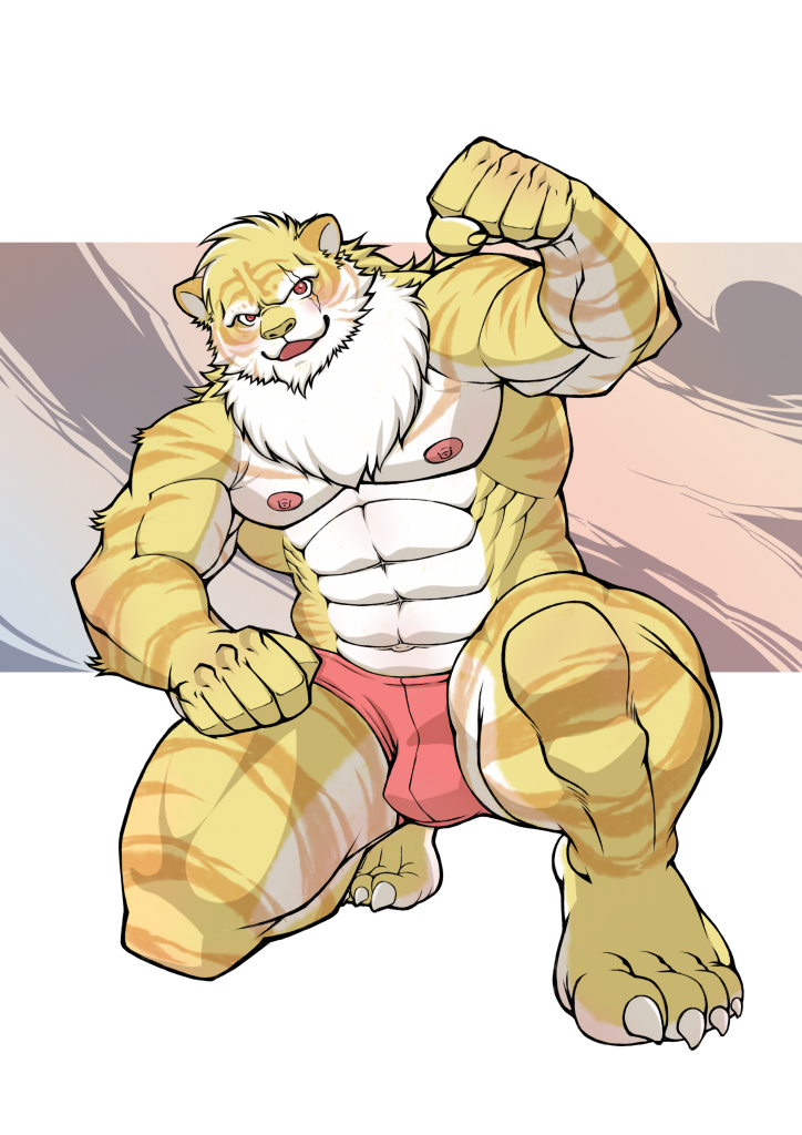 furry by personazc, furry, 肌肉, 兽人, muscle, tiger