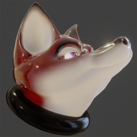 Jello fox head bust by Jellofox