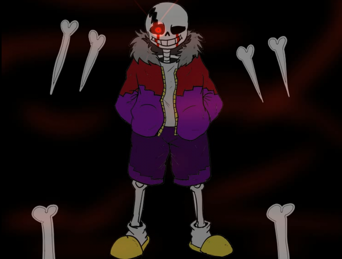 缝纫Sans (老画) by 意克尔斯·桃, sans, undertale, 传说之下, 衫斯