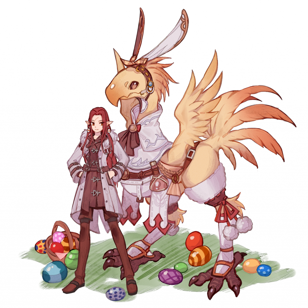 Cocobo Easter by 圭巢, FF14, 人类, 同人, 陆行鸟