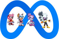 Amy, Rouge, Blaze and Tangle and the new Meta logo by Marc Brown by shwapneel1999