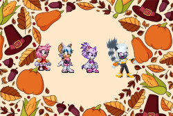 Amy, Rouge, Blaze and Tangle and Thanksgiving 2021 part four by Marc Brown by shwapneel1999