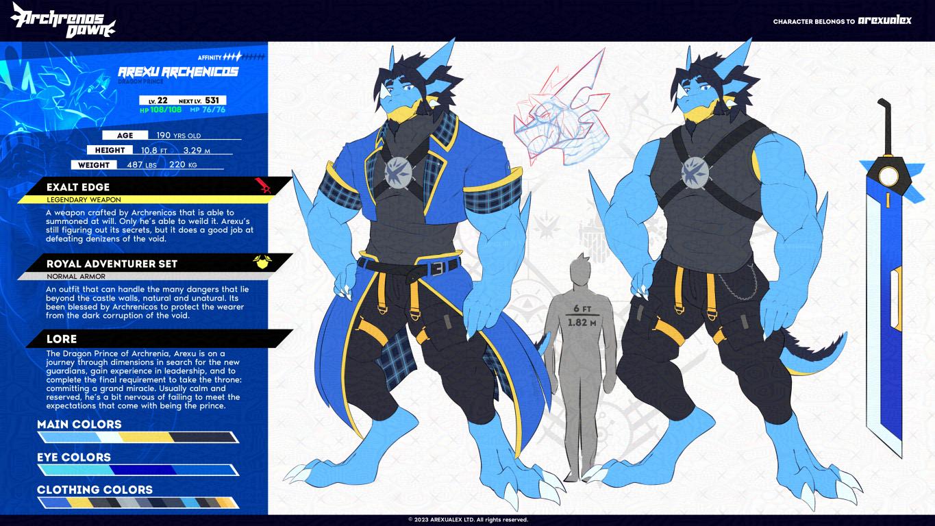 Arexu Archrenicos - Ref Sheet by arexualex, arexu, archrenos dawn, arexualex, archrenicos, dragon